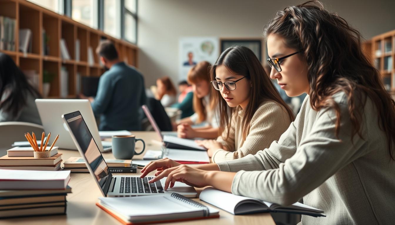 Student using online courses for flexible education